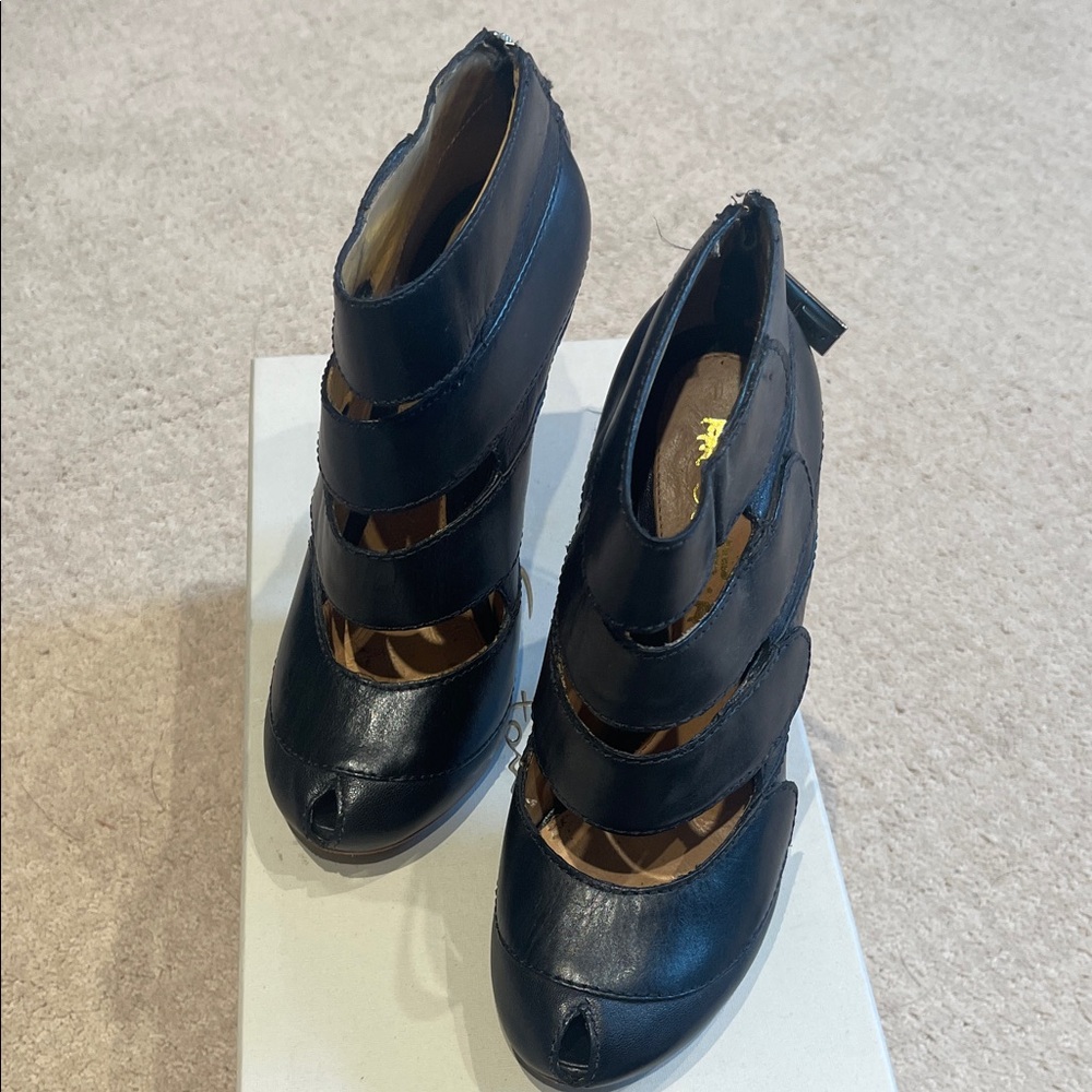 L.A.M.B. Black Strappy Heels
